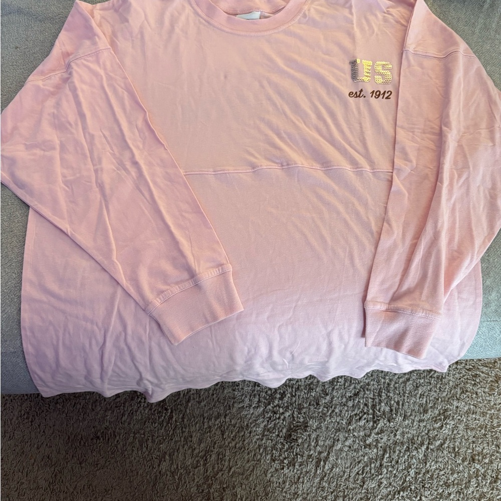 Disney Universal studios park Light Pink Long Sleeve bling tee